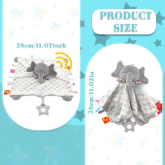 Numyawl Elephant Lovey satin loops provide tactile sensory exploration