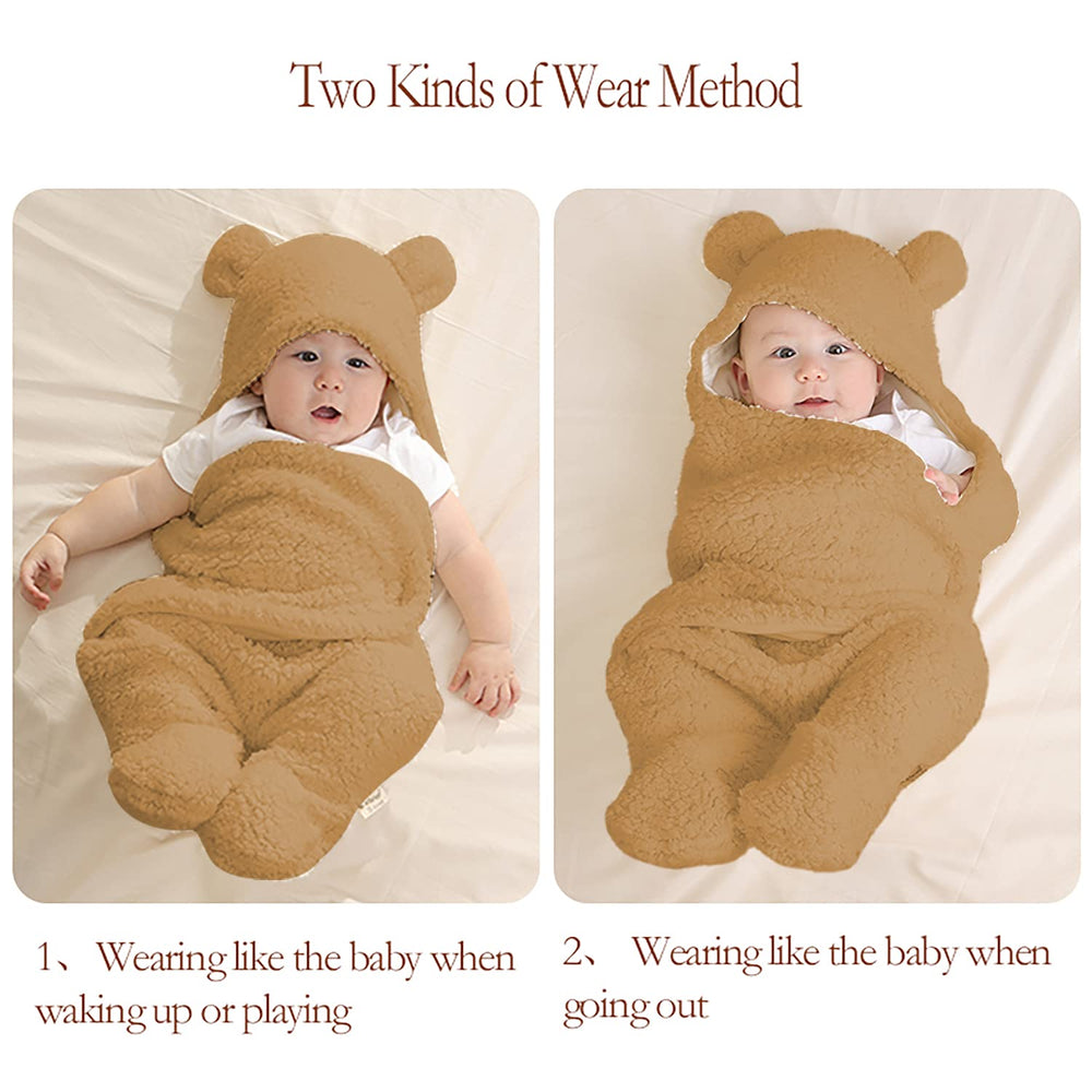 Nunibum unisex brown swaddle fits newborns zero-to-six months.