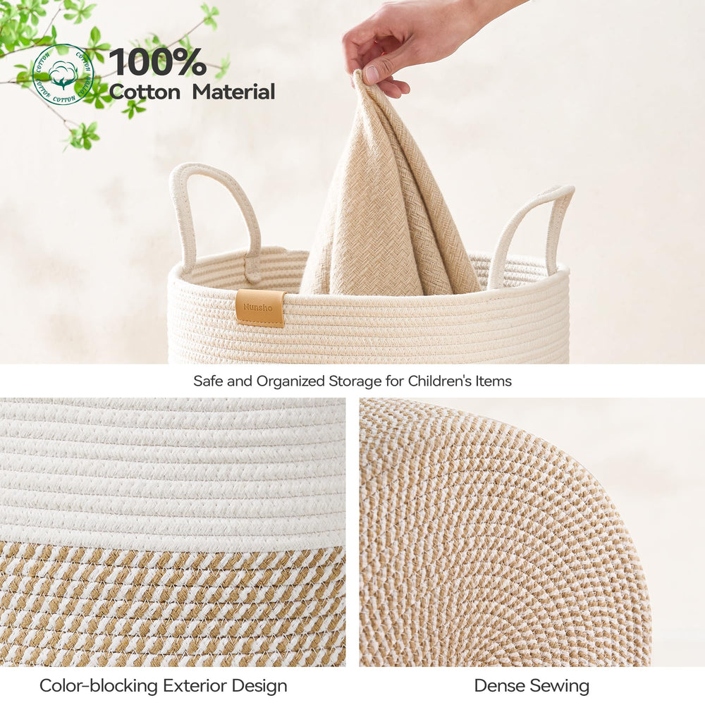 Nunsino 80L laundry hamper in nursery room scene for blankets and clothes