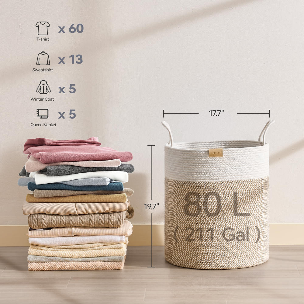 Nunsino 80L laundry hamper stitching detail shows sturdy construction