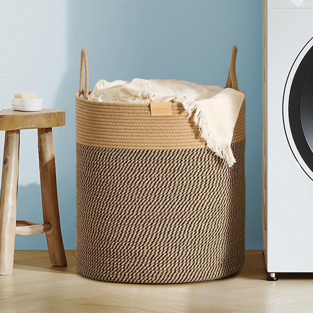 Nunsino 80L laundry hamper full view highlighting large capacity for clothes and toys.