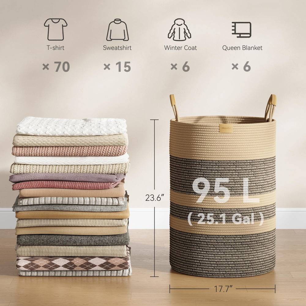 Nunsino dark brown striped design adds a stylish storage solution for bedrooms and bathrooms.