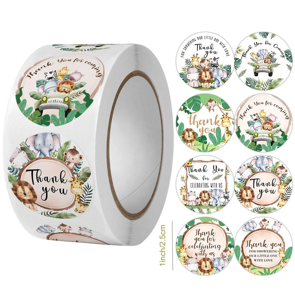nuodslves Jungle Safari sticker on invitations enhances presentation and theme consistency.