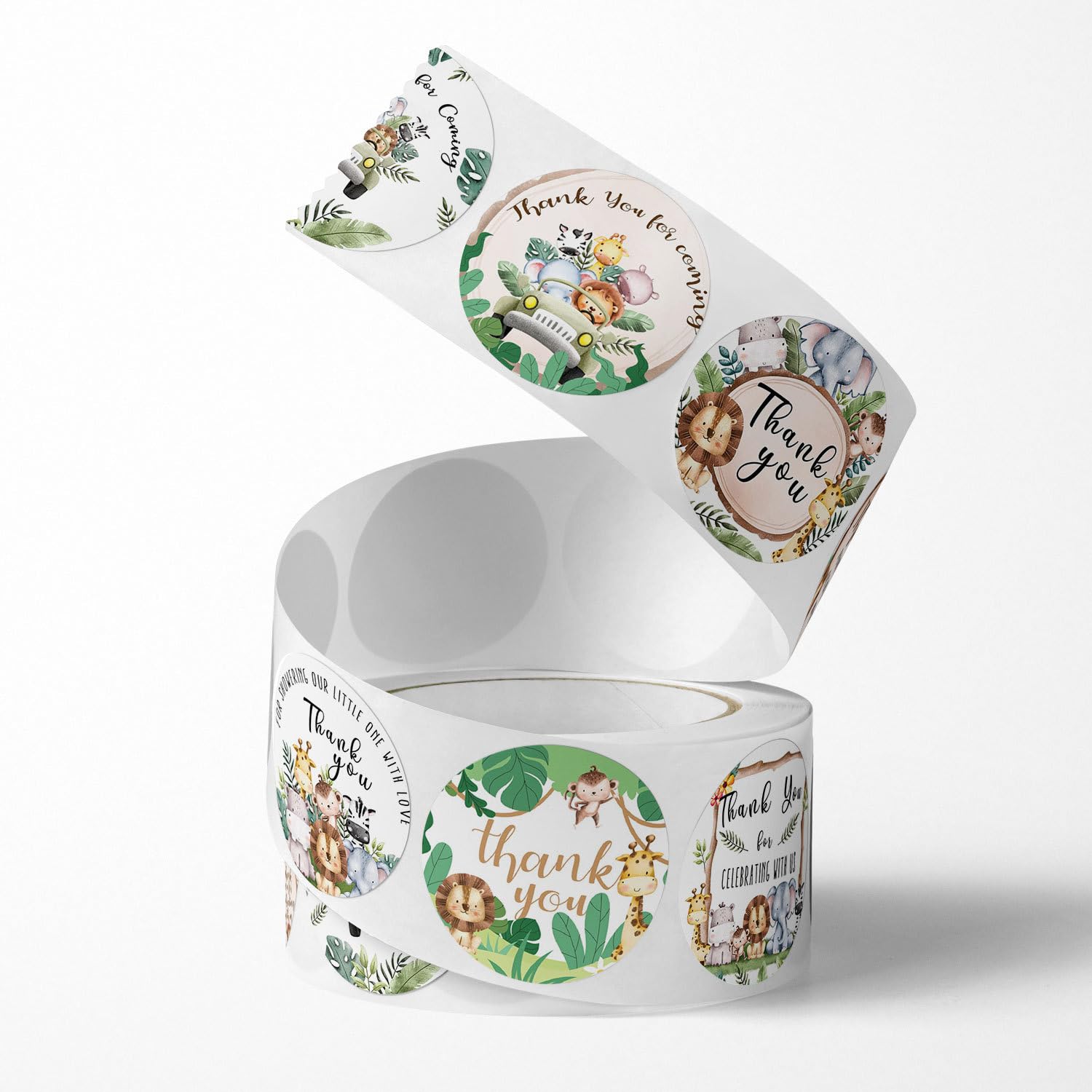 nuodslves Jungle Safari sticker close-up highlights crisp print on 1-inch labels.