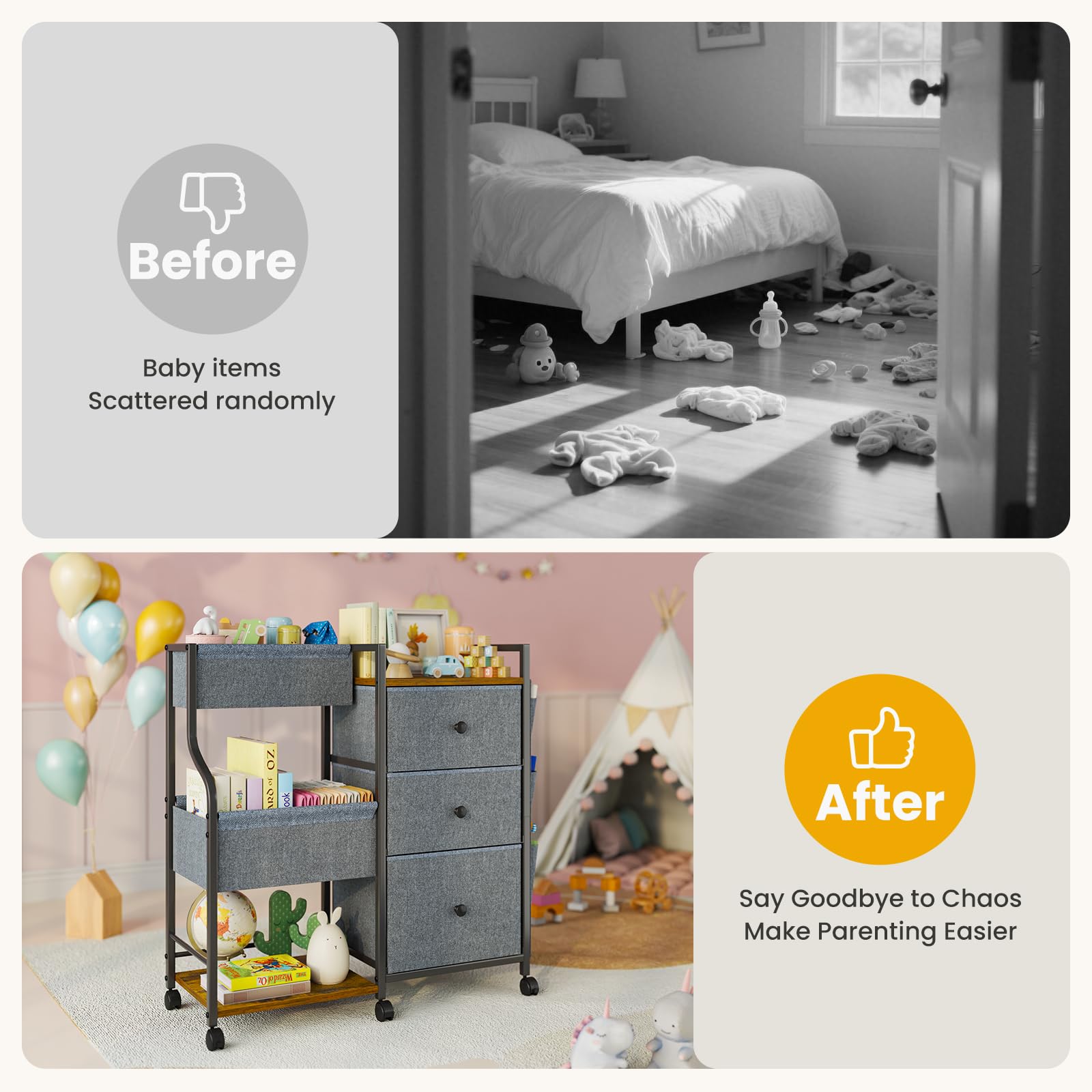 nuoex baby diaper caddy fits small nurseries and apartments