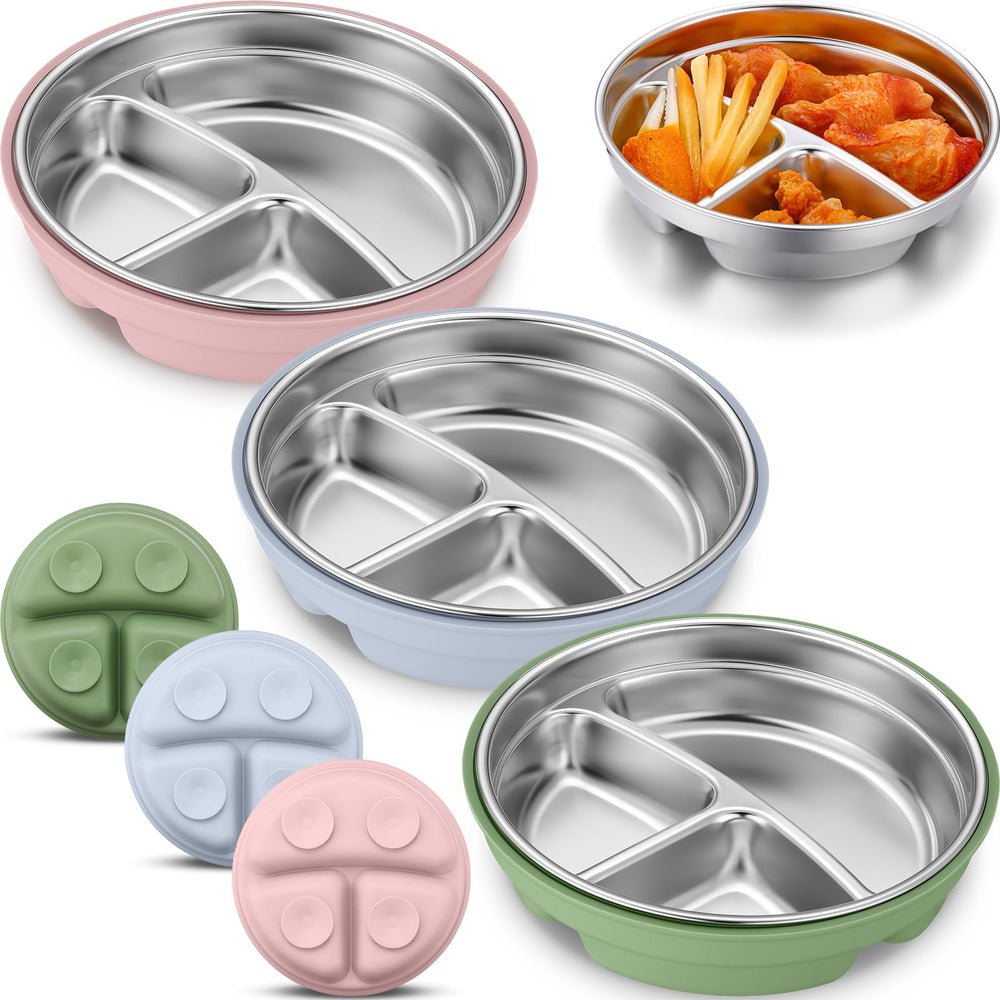 Nuogo baby suction plates on table show stable grip for mess-free meals.