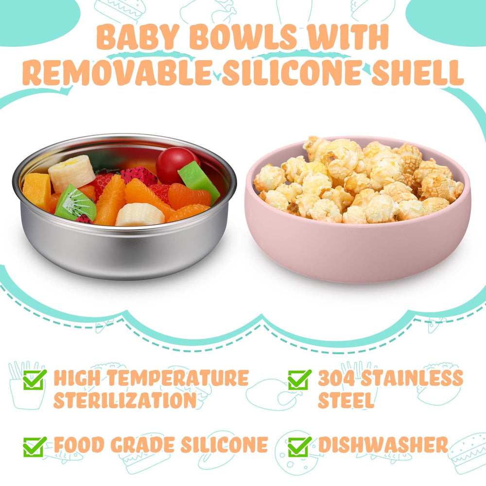 Nuogo baby bowls stackable travel-friendly for storage and on-the-go meals.