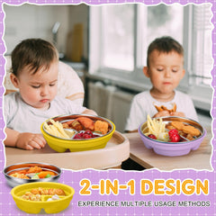 Nuogo purple suction plate shell prevents spills during meals