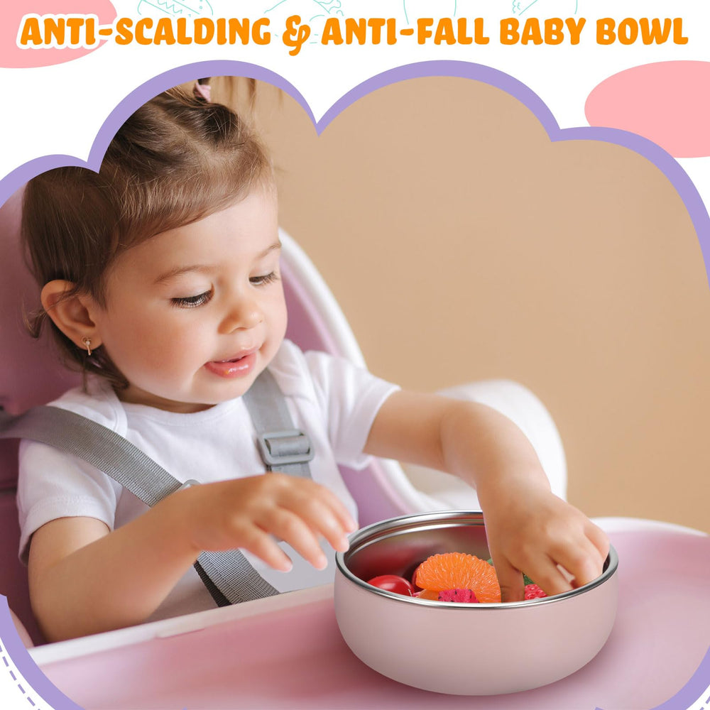 Nuogo colorful bowls encourage independent eating during snack time