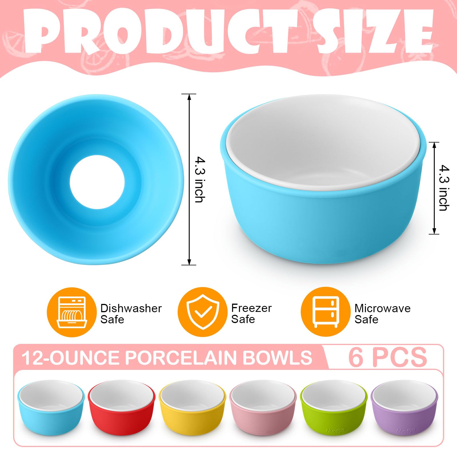 Nuogo bowls with non-slip base preventing spills during snack time.