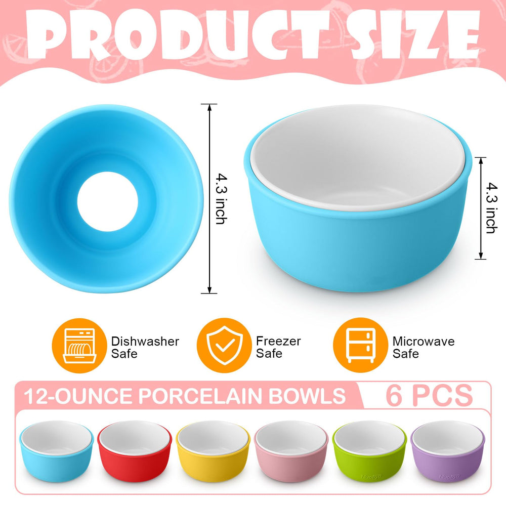 Nuogo bowls with non-slip base preventing spills during snack time.