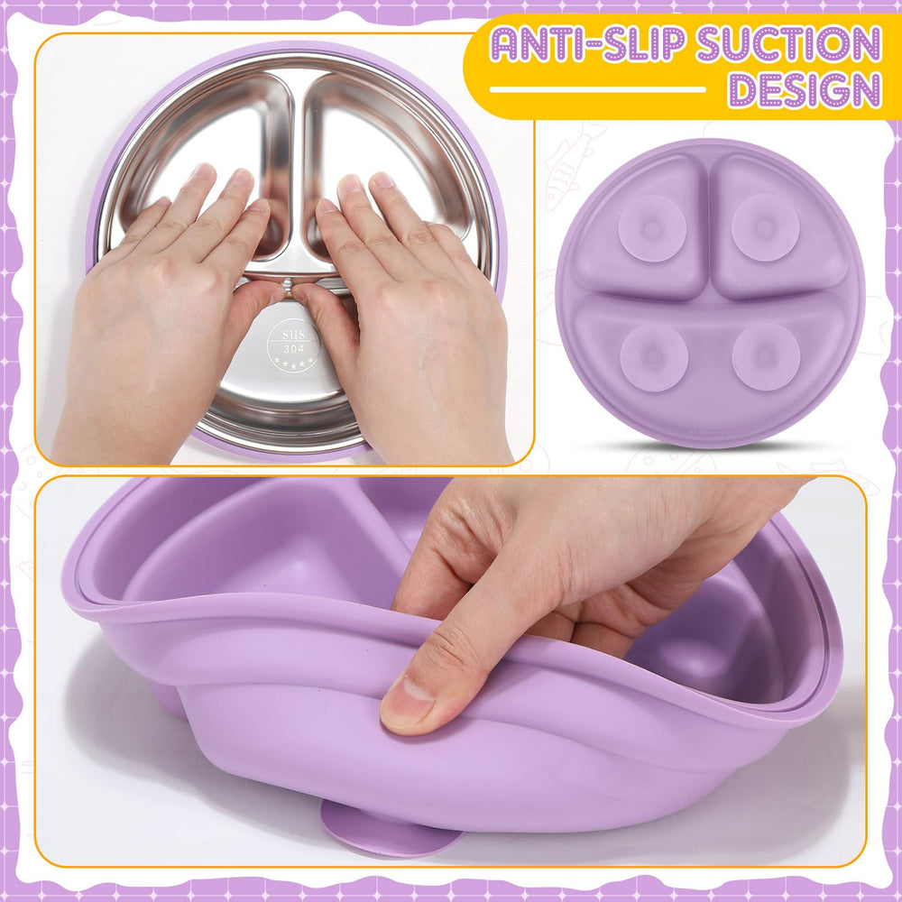 Nuogo compact travel baby plates easy to store and go