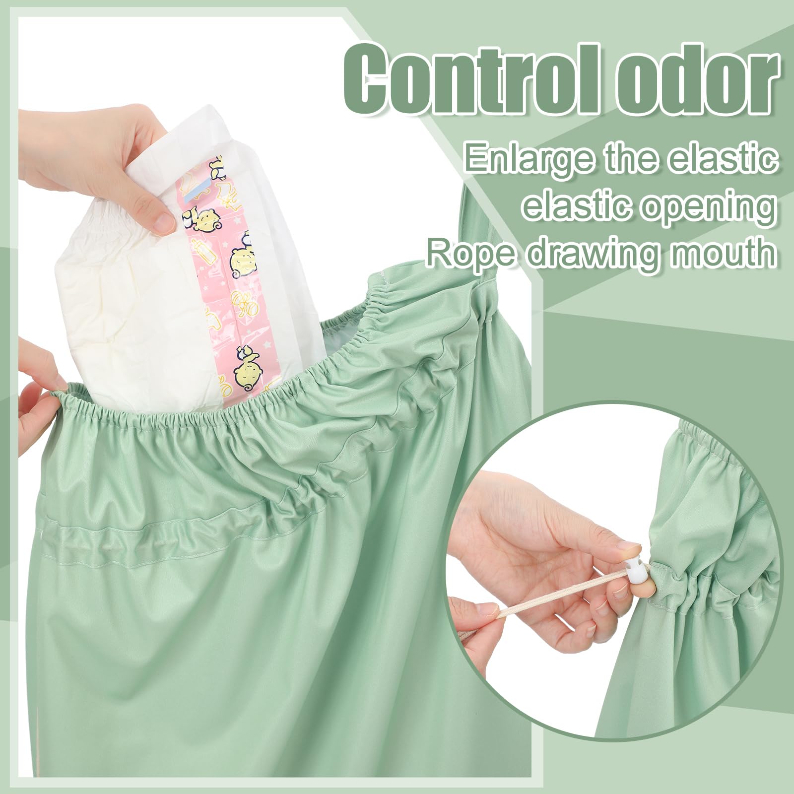 Nuogo diaper pail liner 28in large capacity for holding multiple diapers.