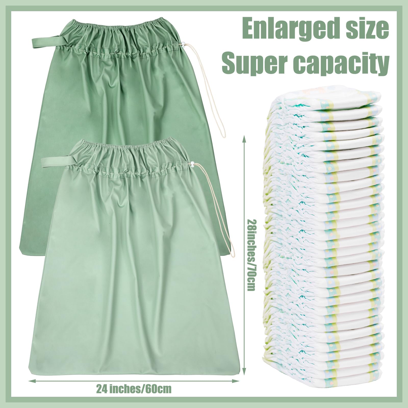 Nuogo diaper pail liner elastic opening buckle shows easy secure collection.
