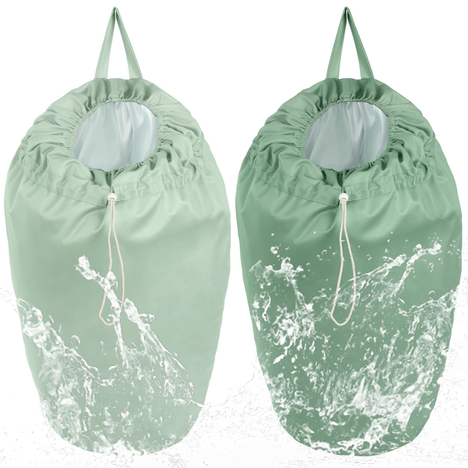 Nuogo diaper pail liner green folded demonstrates reusable, space-saving diaper storage.