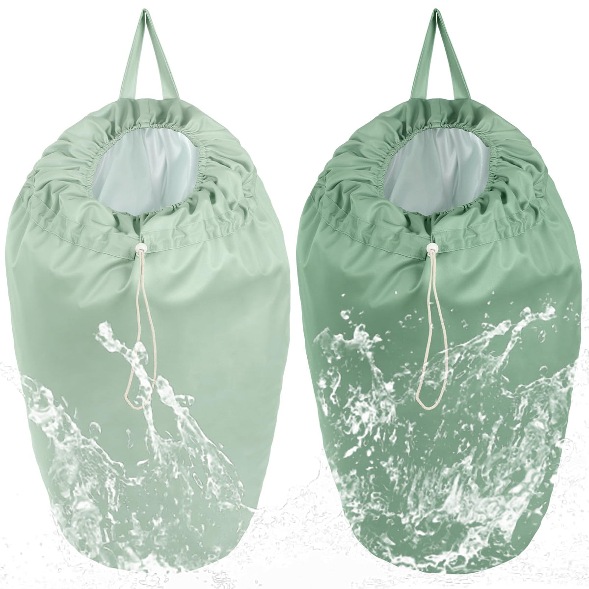 Nuogo diaper pail liner green folded demonstrates reusable, space-saving diaper storage.