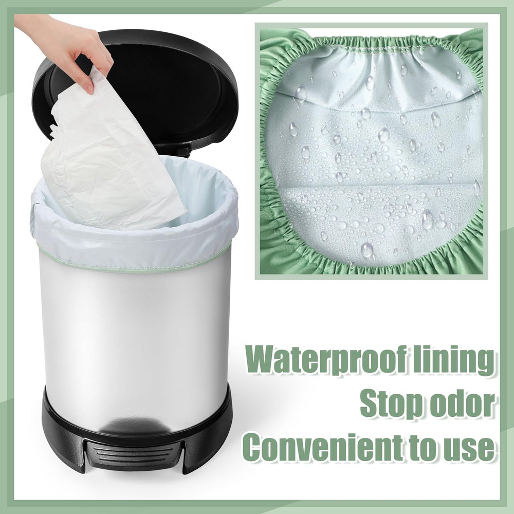 Nuogo diaper pail liner hangable straps demonstrates convenient doorknob mounting.