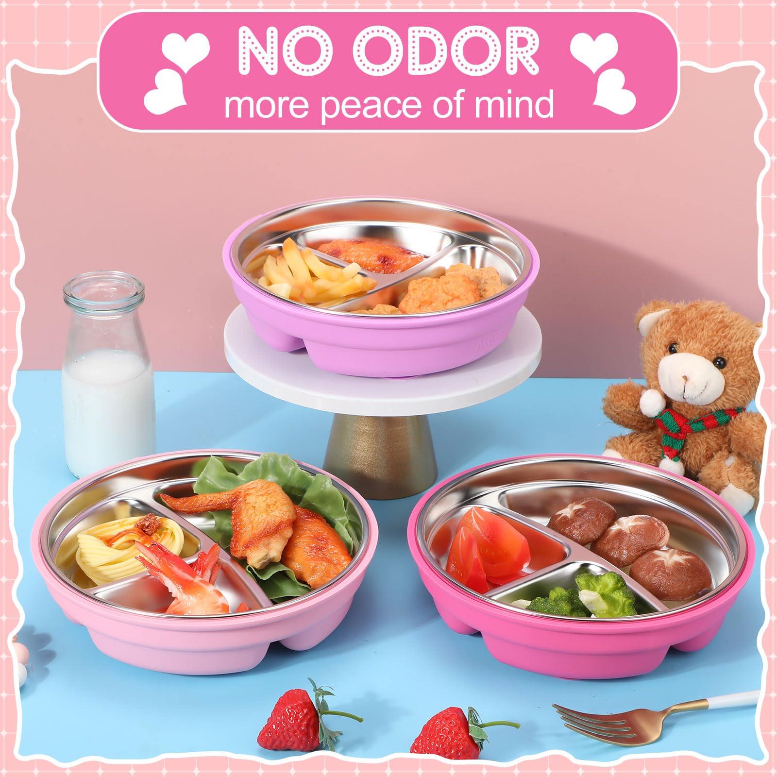 Nuogo dishwasher-safe baby plate for easy cleanup after meals.