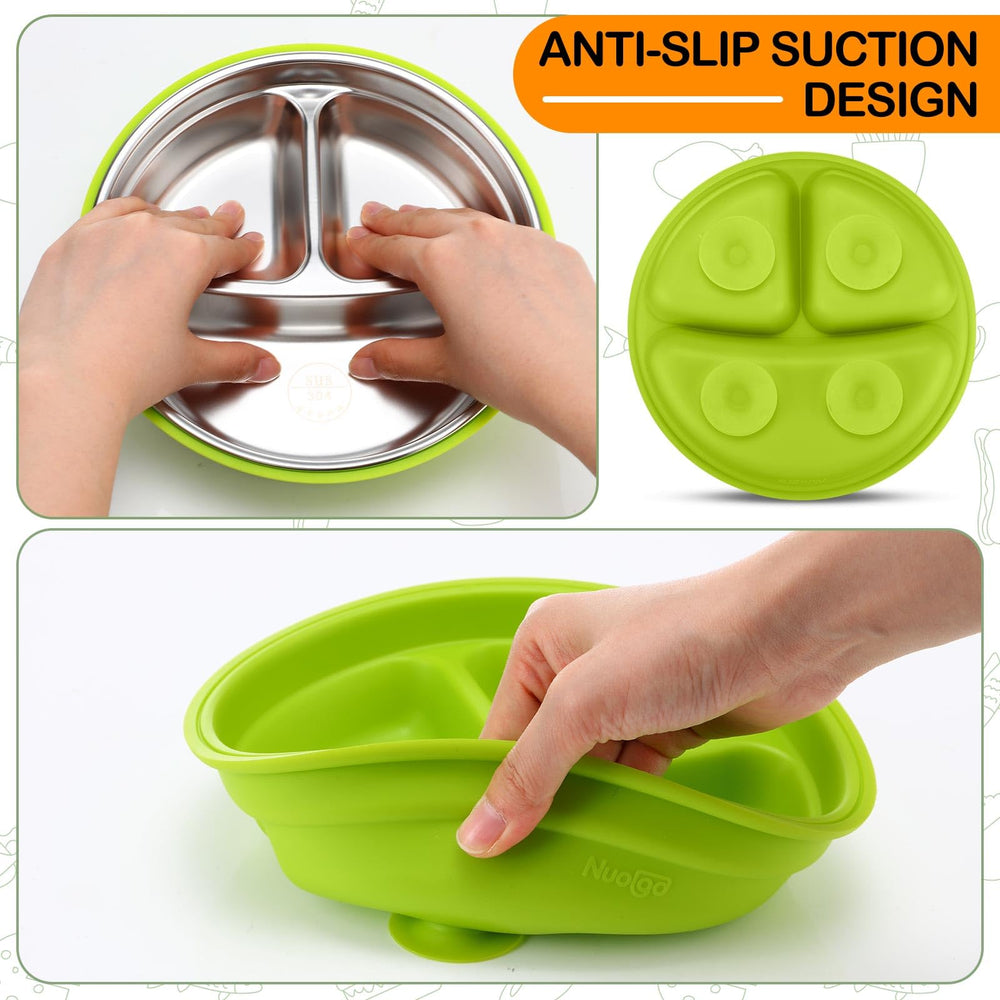 Nuogo dishwasher-safe mealtimeware speeds up cleaning for busy families.