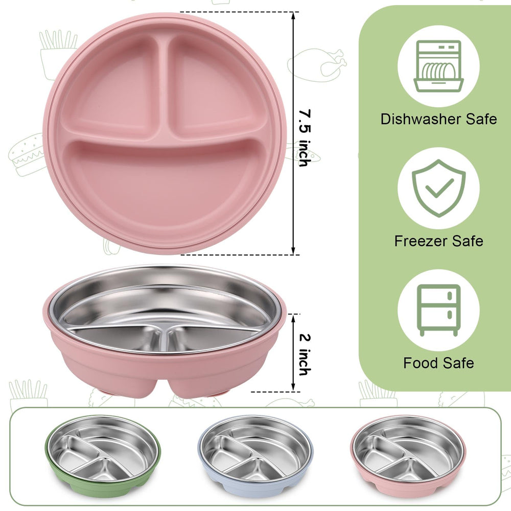 Nuogo divided baby plate 7.5-inch diameter supports toddler portioning.
