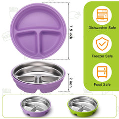 Nuogo divided plate helps keep foods separate for picky eaters at mealtime.