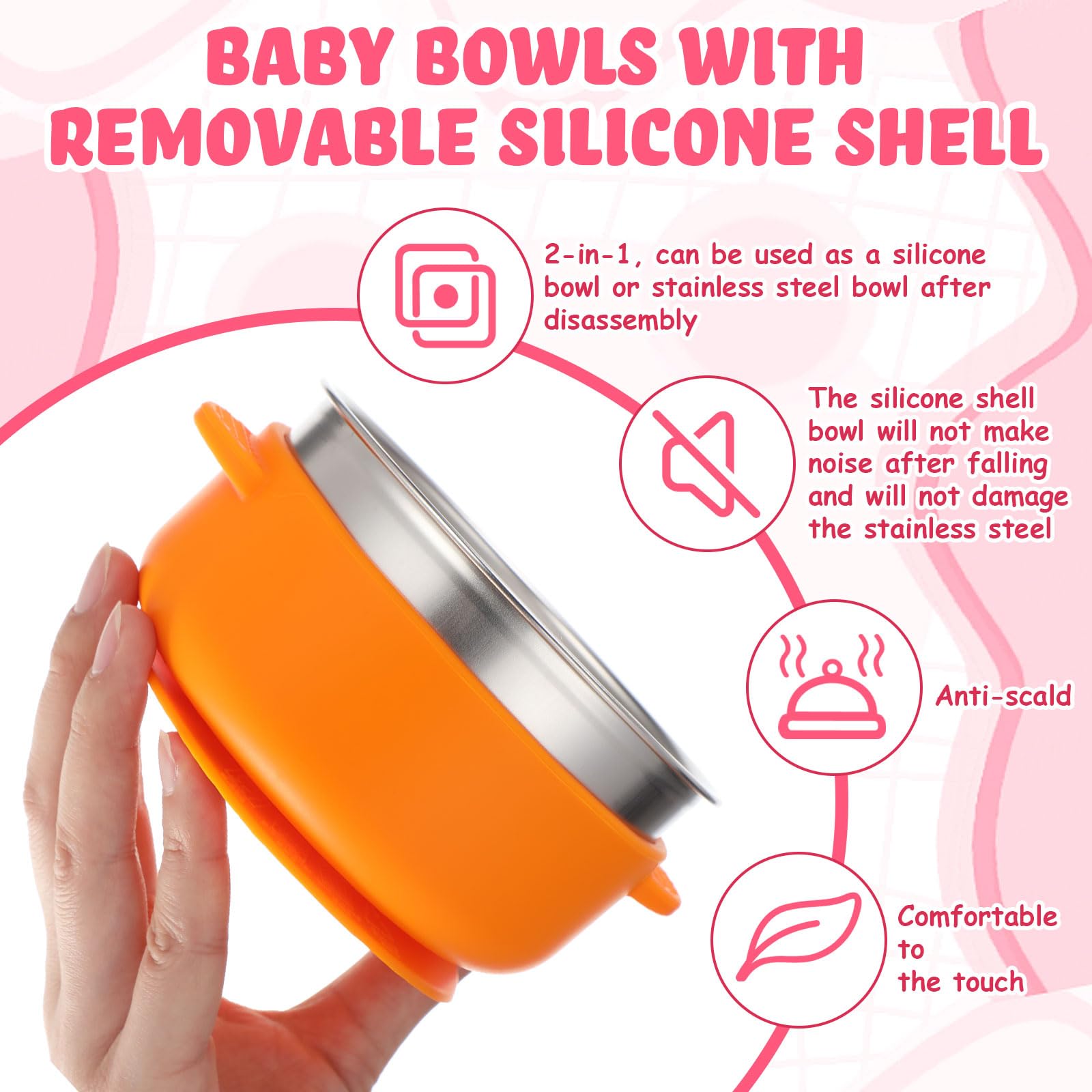 Nuogo silicone shell removable feature for easy cleaning and versatile meal setups