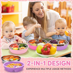 Nuogo stainless steel baby plate 7.5 inch diameter for durable, portion-controlled meals.