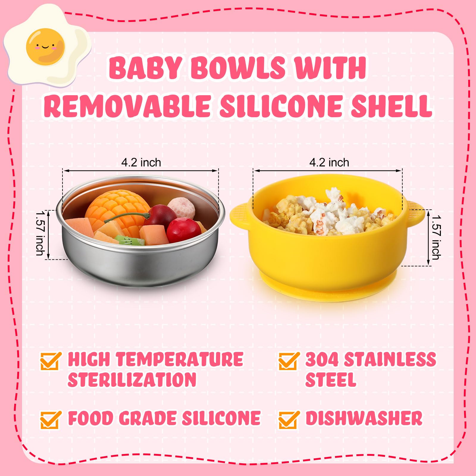 Nuogo suction-base non-slip design keeps bowls steady on high chair trays