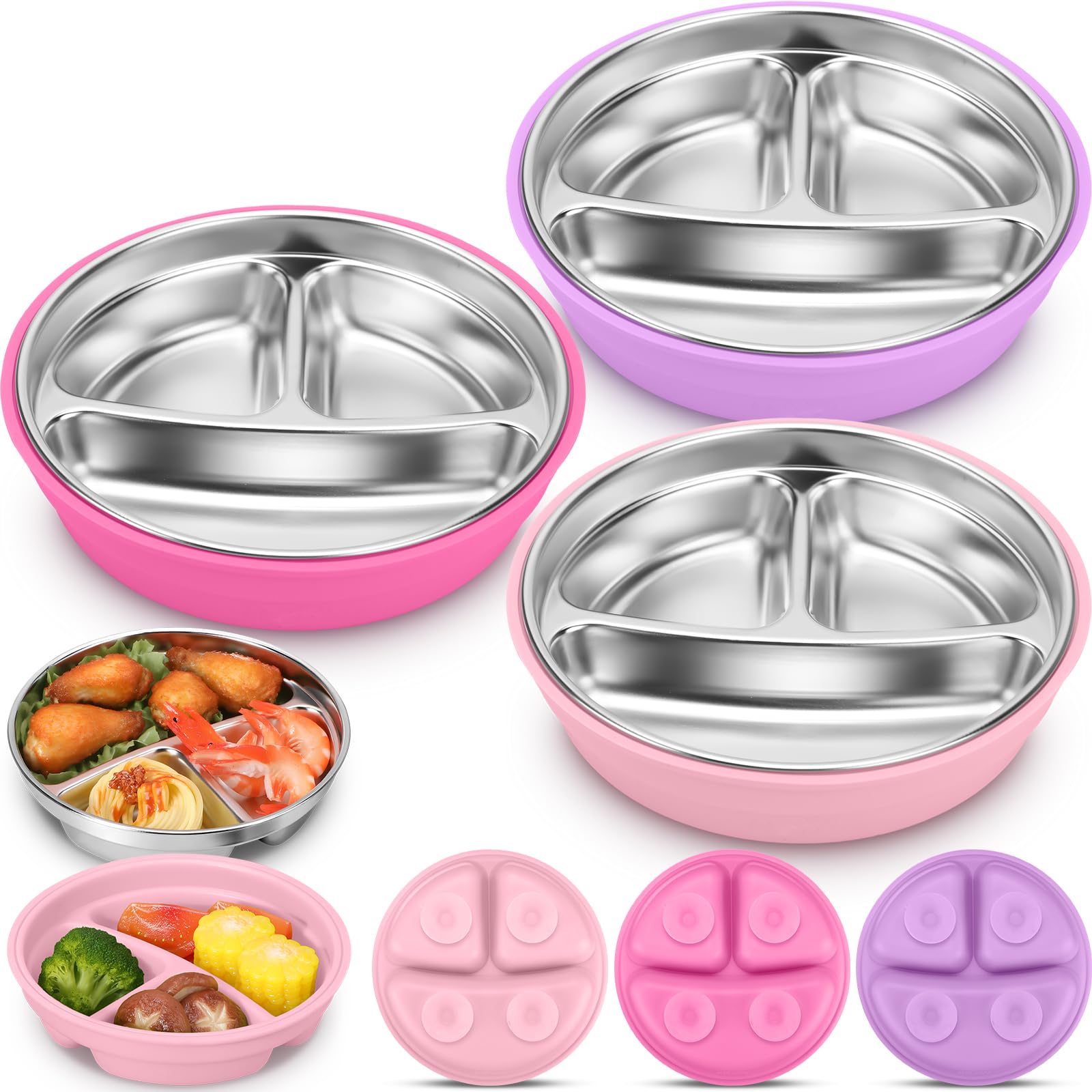 Nuogo suction plate with removable silicone shell in red for safe, non-slip mealtime.