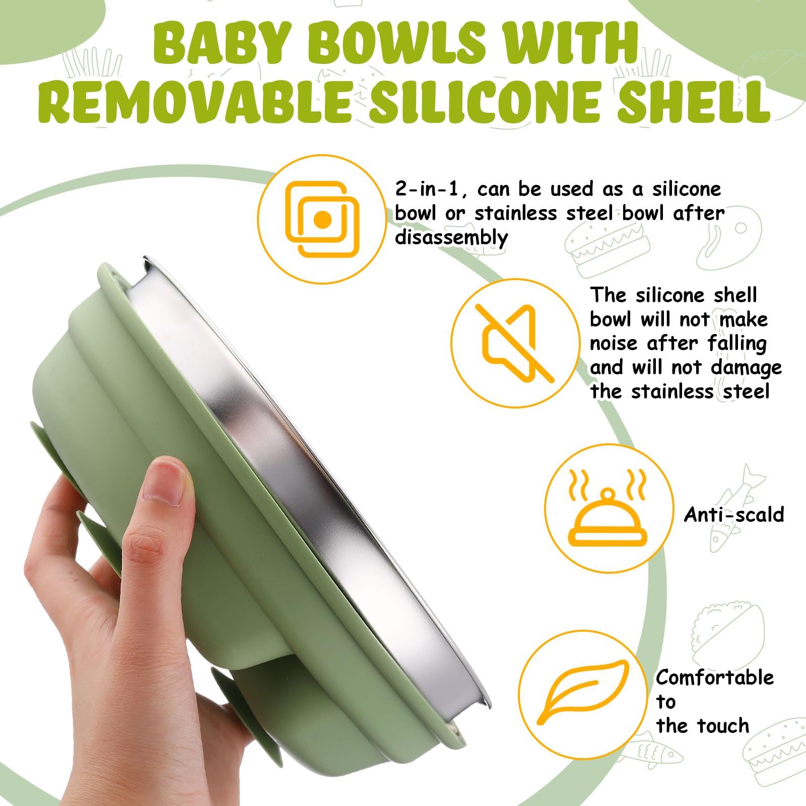 Nuogo toddler forks with soft tips support gentle, safe feeding.