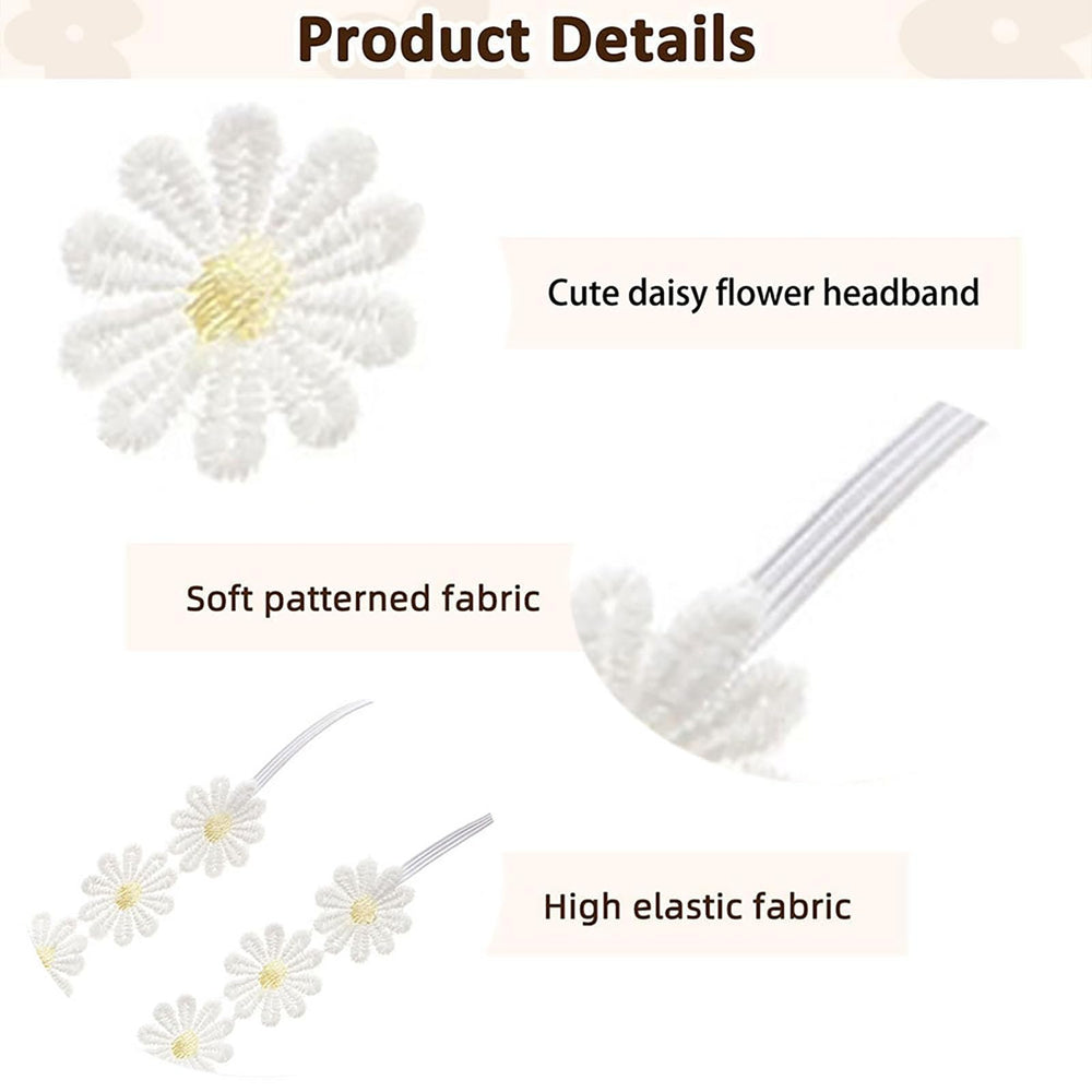 NUOSYI daisy headband yellow-white side view for everyday charm