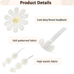 NUOSYI daisy headband yellow-white side view for everyday charm