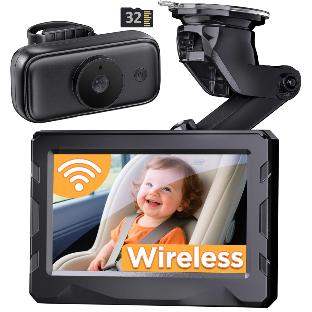 NUOTUN wireless baby car camera front view enables quick setup and safe travels.