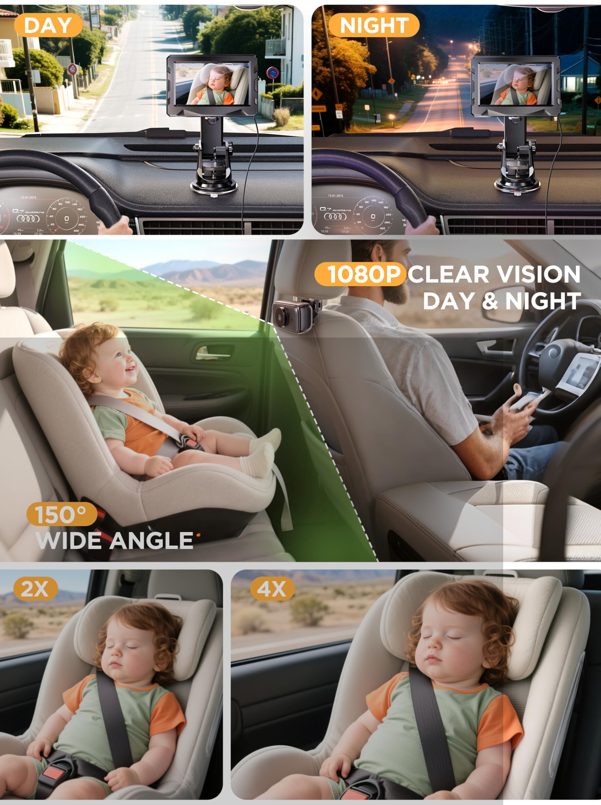 NUOTUN wide-angle lens captures a broad cabin view for better awareness.