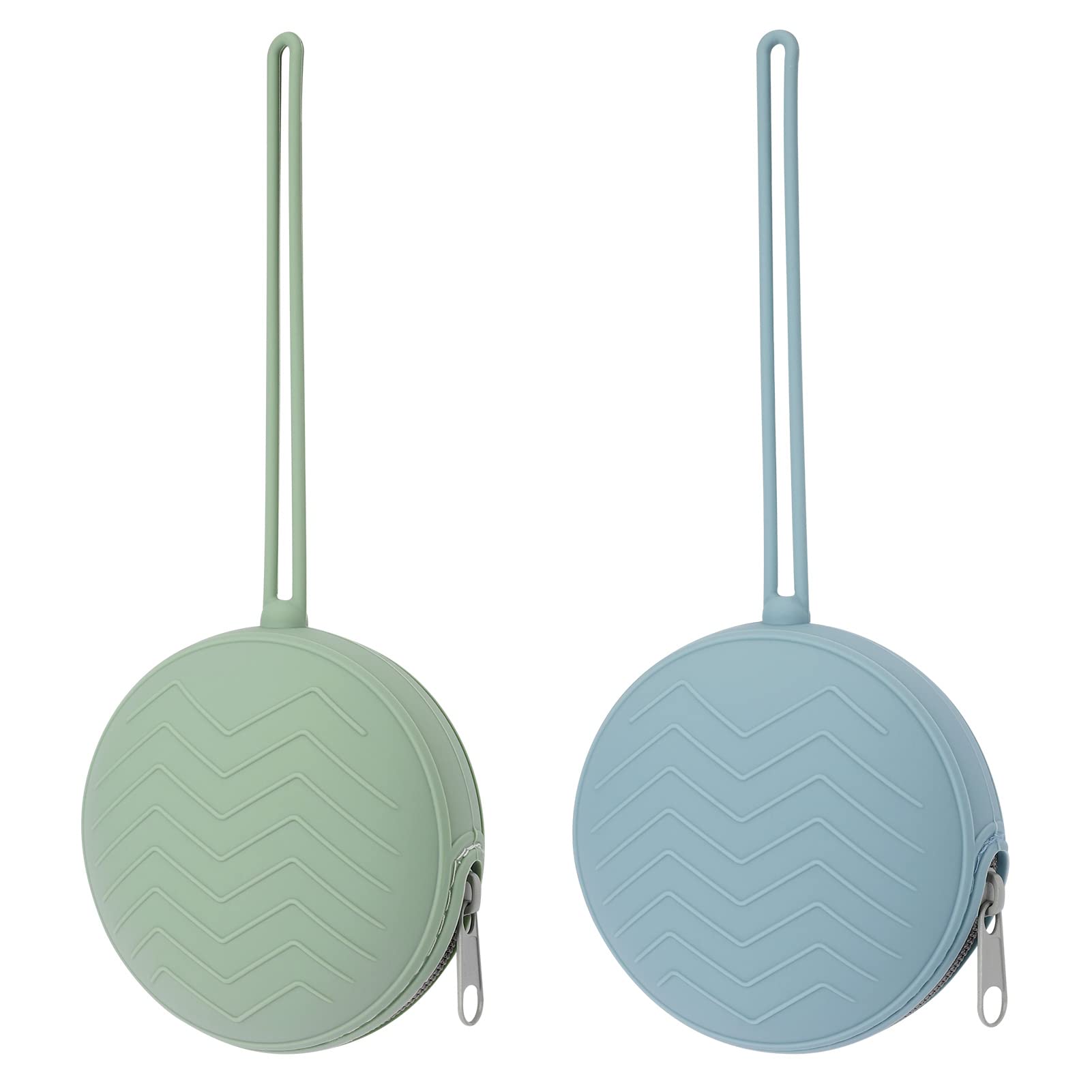 Nupoopy pacifier holder case Sage front view keeps pacifiers clean and accessible