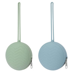 Nupoopy pacifier holder case Sage front view keeps pacifiers clean and accessible