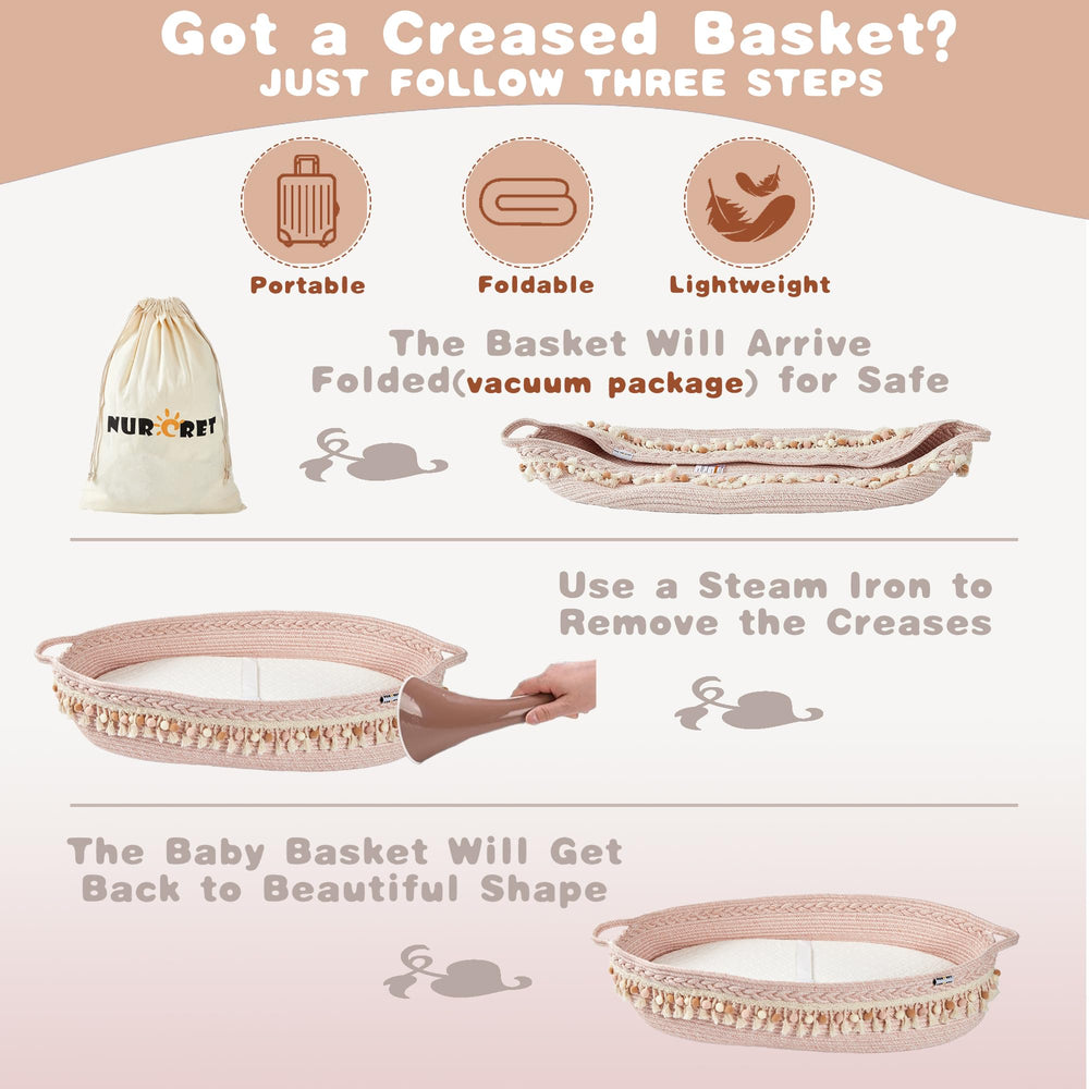 Nurcret changing basket includes built-in security strap for added safety