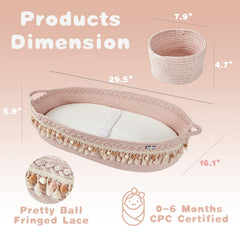 Nurcret cotton rope diaper caddy helps keep baby essentials organized