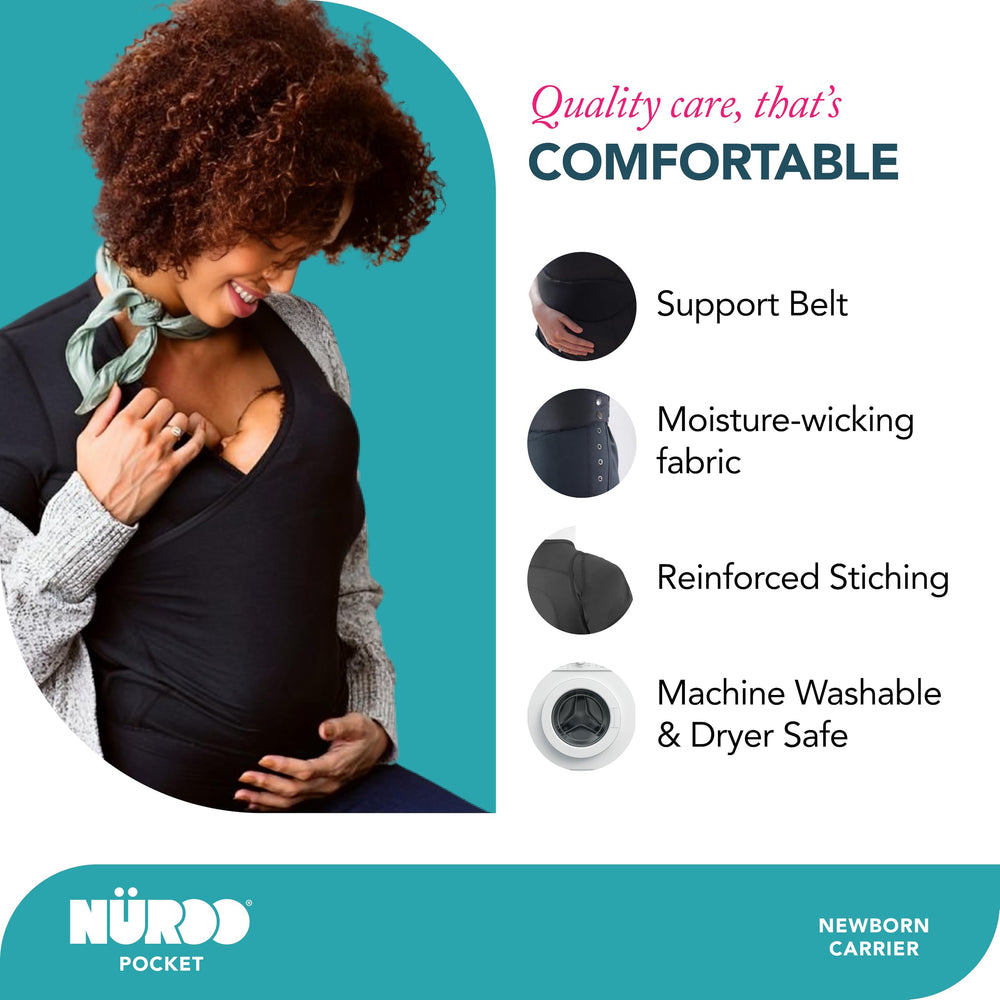 NüRoo Brownmed pocket-skin-to-skin carrier shirt maternity and nursing versatility