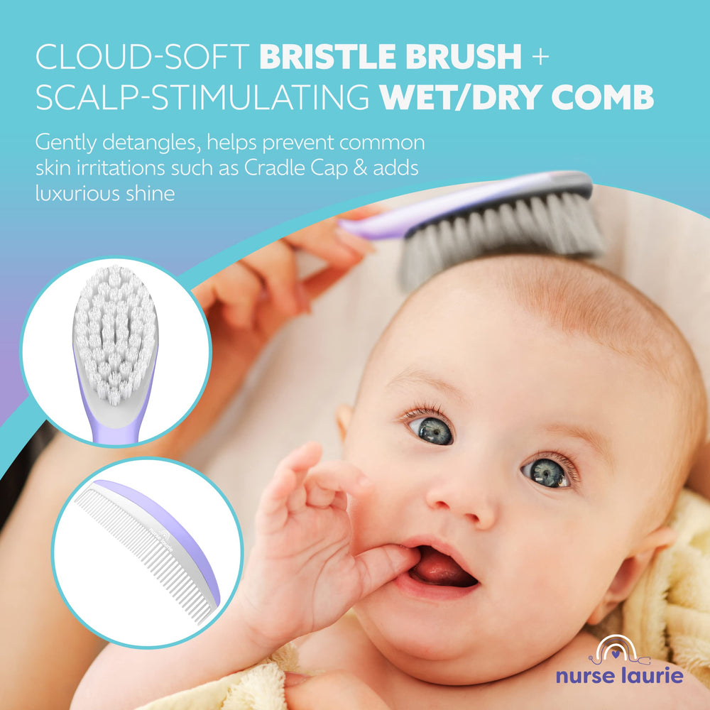 Nurse Laurie baby soft bath brush; gentle cleansing during bath time.