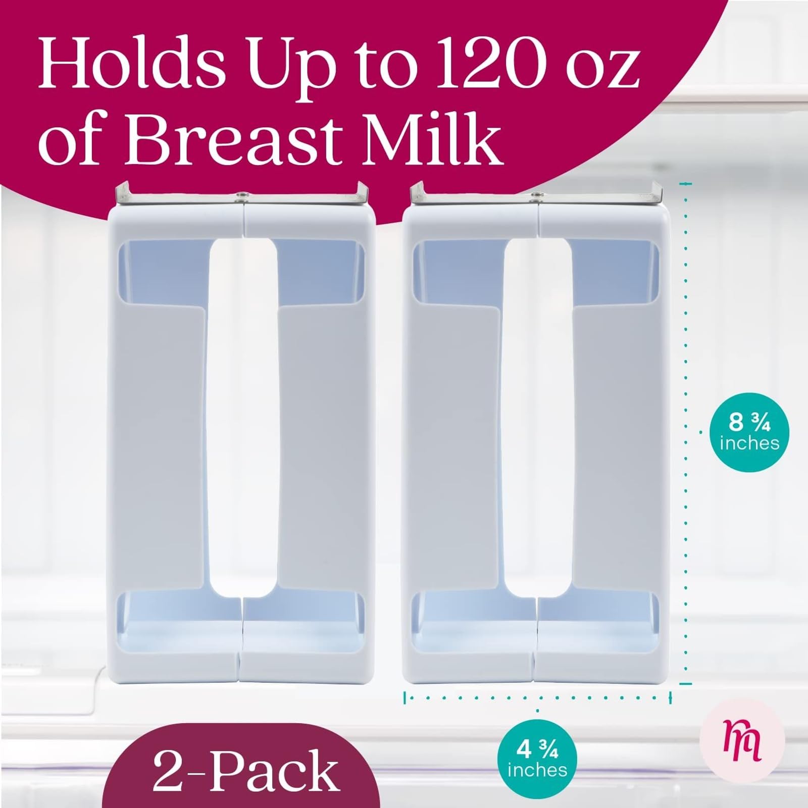 Nurse & Nourish tower fits 4oz breast milk bags for easy portioning.