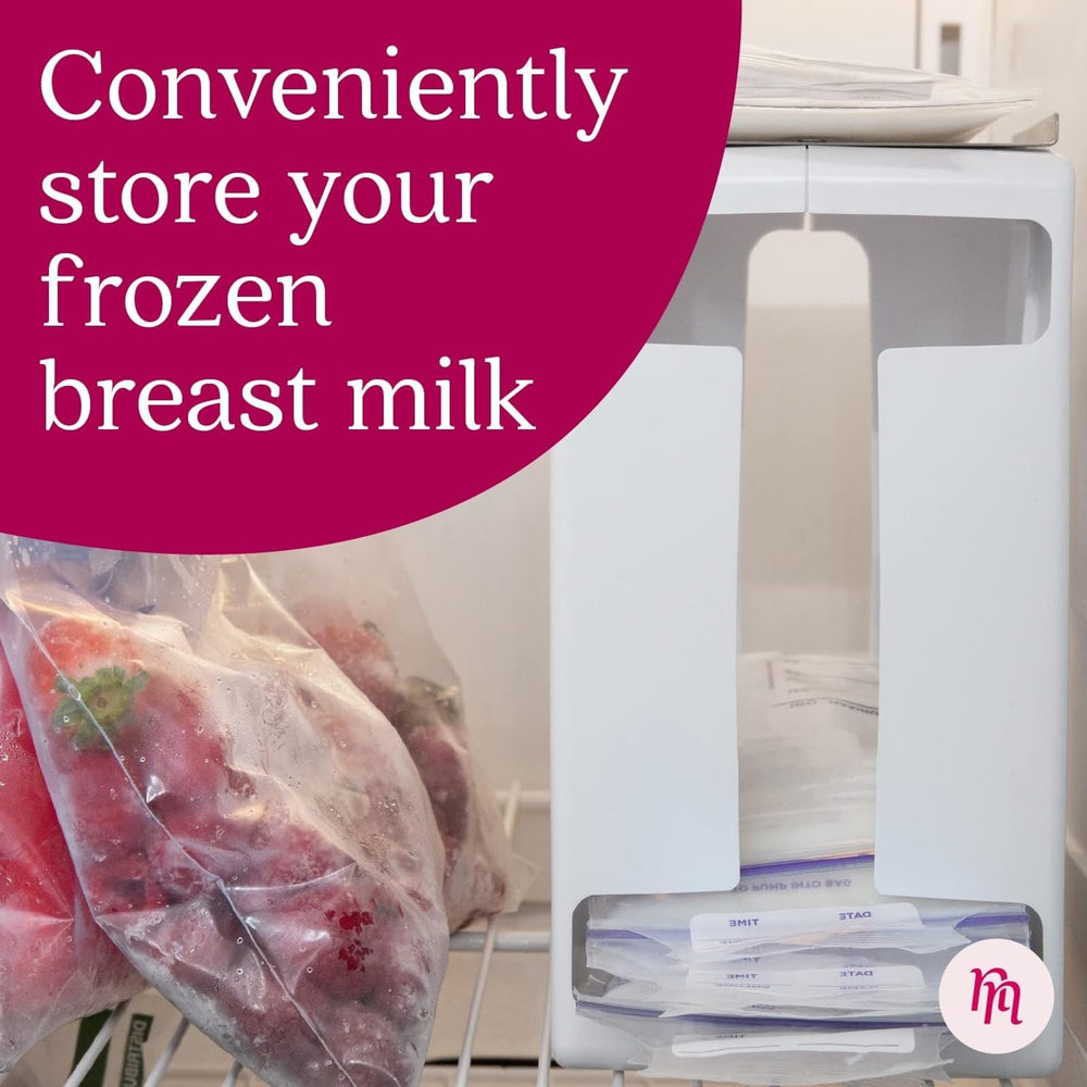 Nurse & Nourish breast-milk-storage-tower top-down FIFO showcases easy milk rotation.