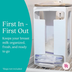 Nurse & Nourish freezer flat-freeze tray keeps milk bags perfectly flat for efficient stacking.