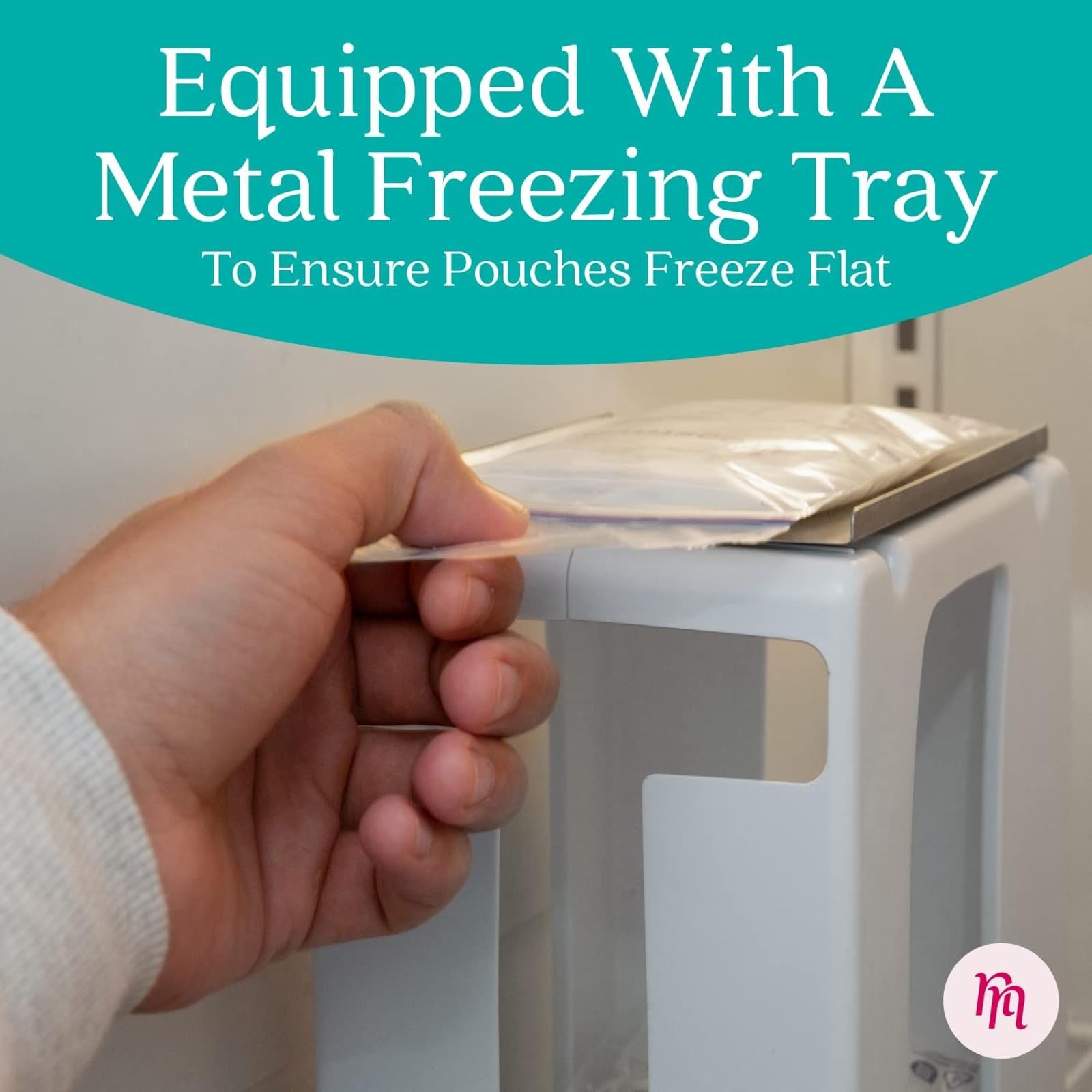 Nurse & Nourish space-saving freezer rack design helps balance small freezers.