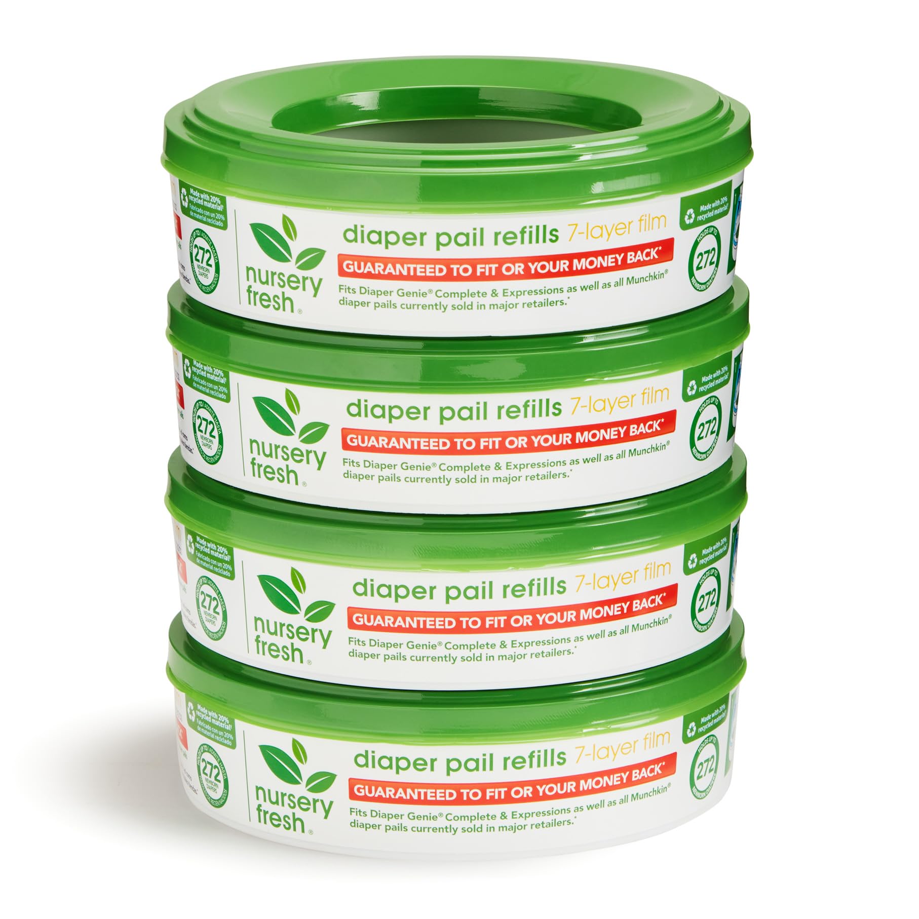Nursery Fresh refill ring for Diaper Genie, close-up showing durable film for odor protection.