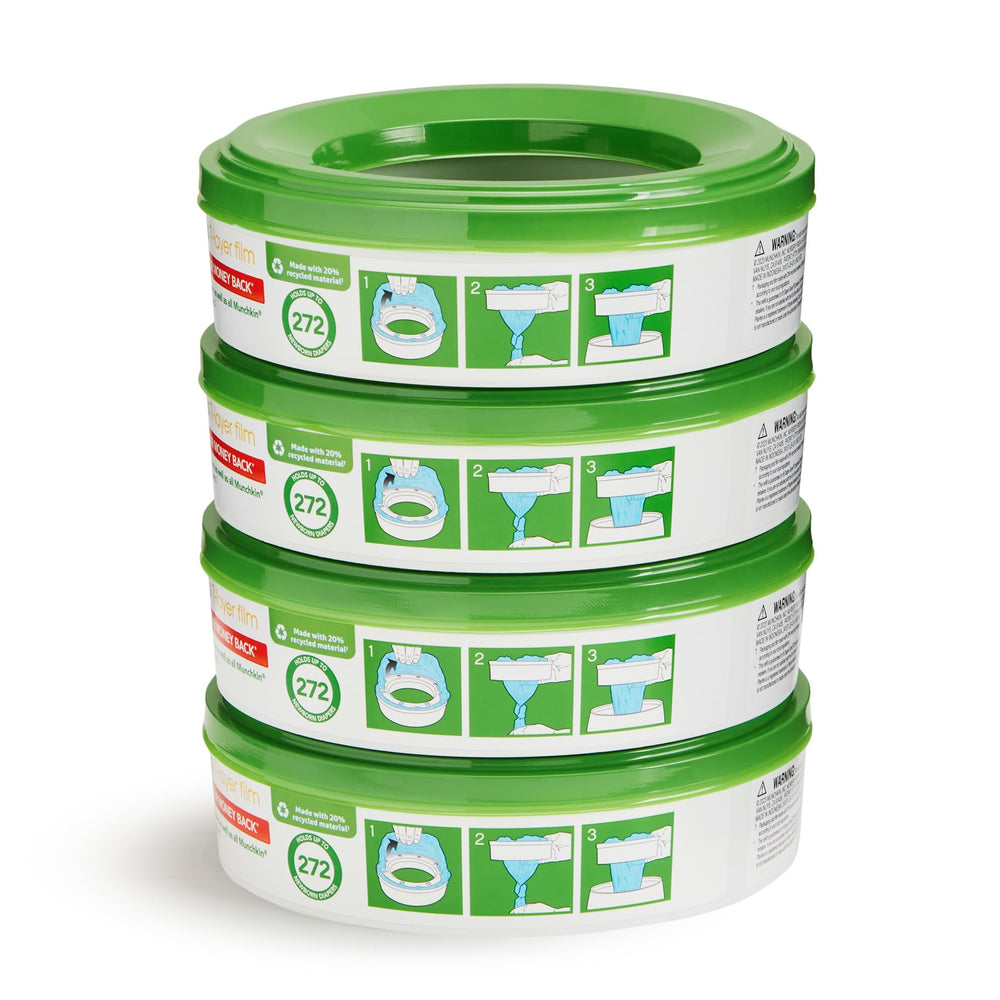 Nursery Fresh refill rings demonstrating compatibility with various diaper pails at a glance.