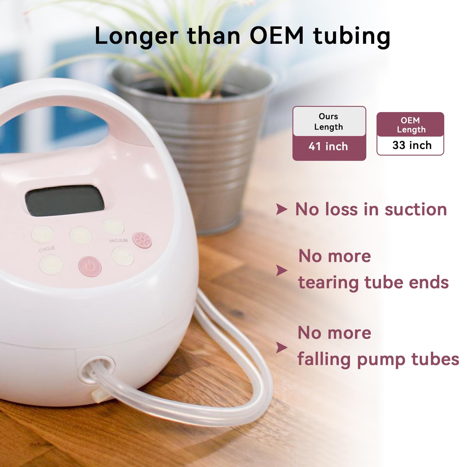 Nursi Luna closed-system design prevents milk contact with tubing.