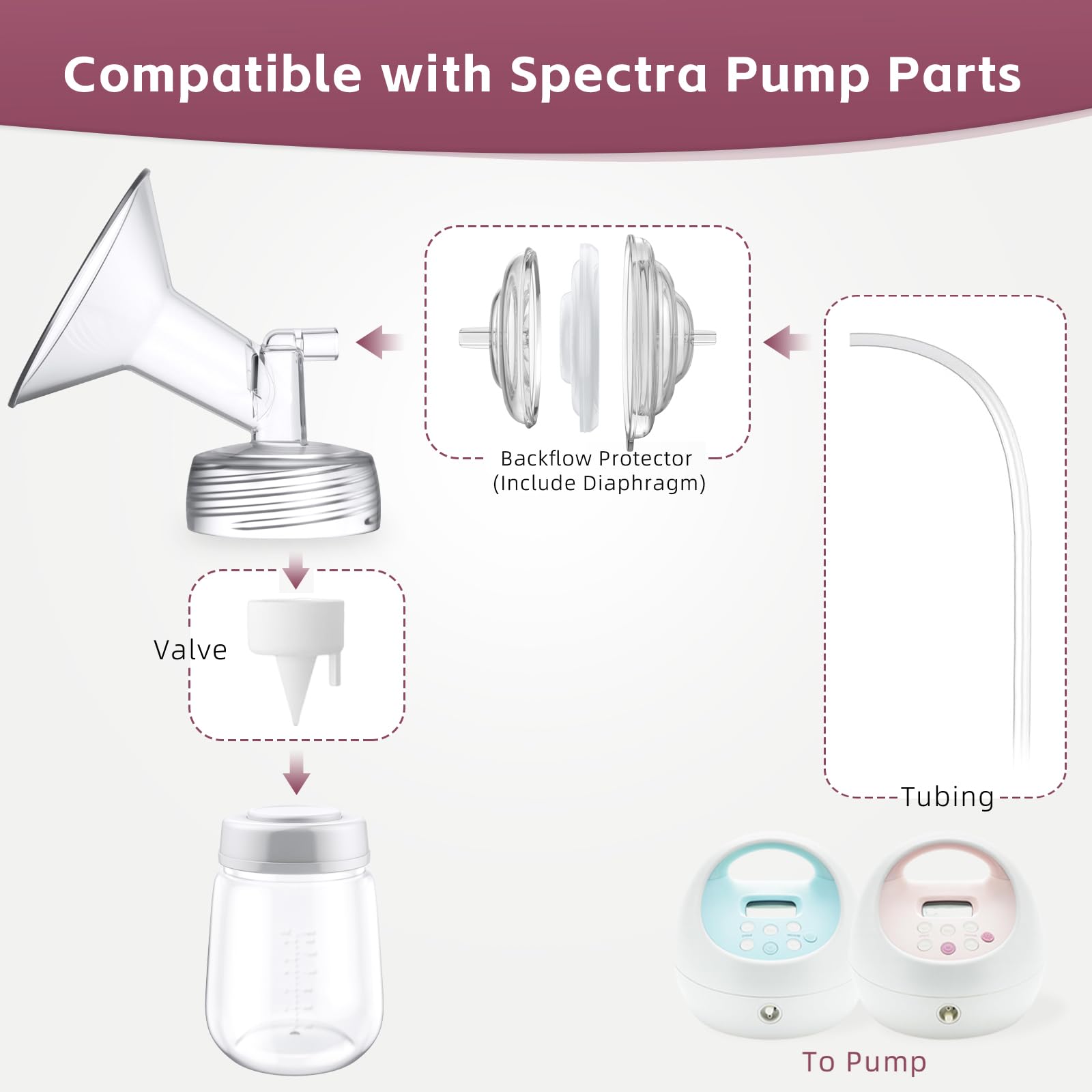 Nursi Luna tubings with 41-inch extended hose for flexible, comfortable pumping.