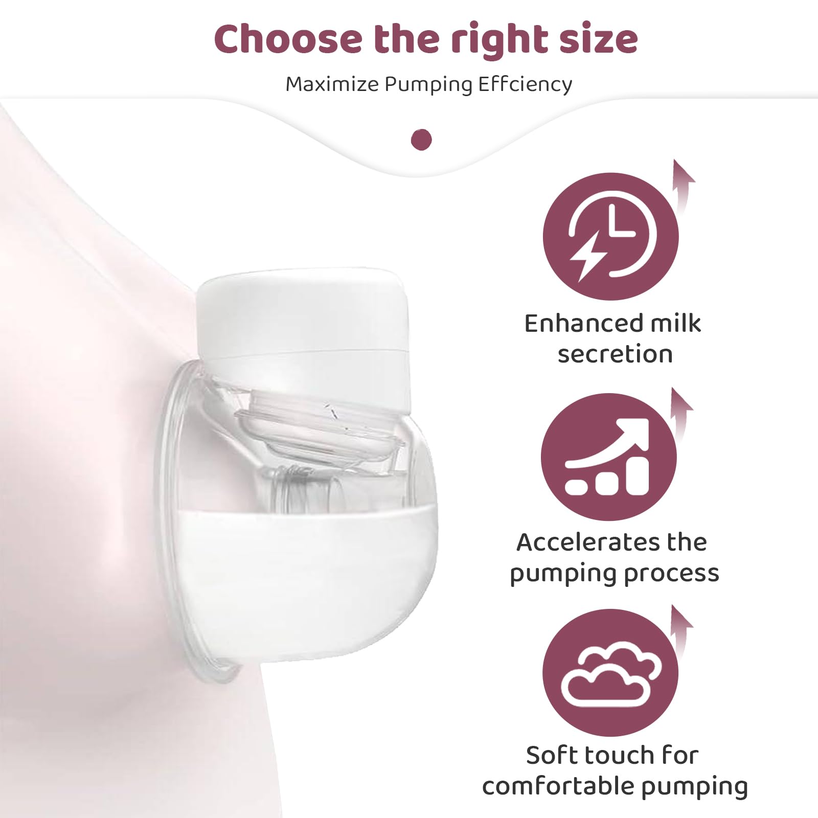 Nursi Luna silicone flange inserts closeup emphasizes soft, durable silicone