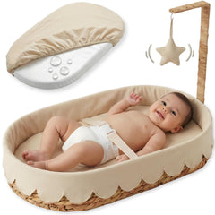 Nurtify premium baby changing basket handwoven wicker adds rustic charm and daily-use safety